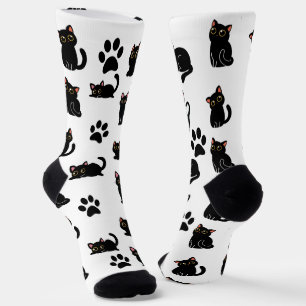 Los calcetines de gato negro más lindos regalo par