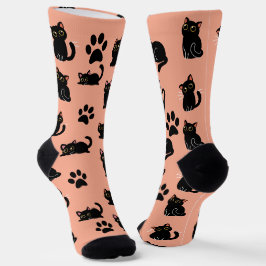 Los calcetines de gato negro más lindos regalo par