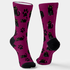 Los calcetines de gato negro más lindos regalo par