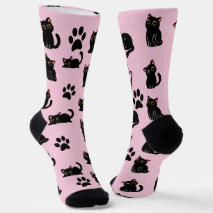 Los calcetines de gato negro más lindos regalo par