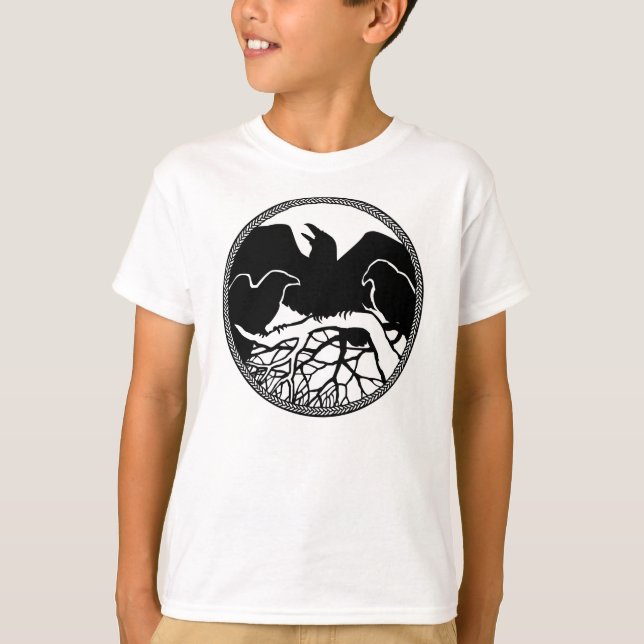Los Camisetas del niño Raven Raven Crow (Anverso)