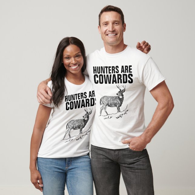 LOS CAZADORES SON COBARDES, Camisetas ANTI CAZADAS (Unisexo)