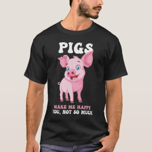 Los cerdos me hacen feliz - Camiseta divertida de