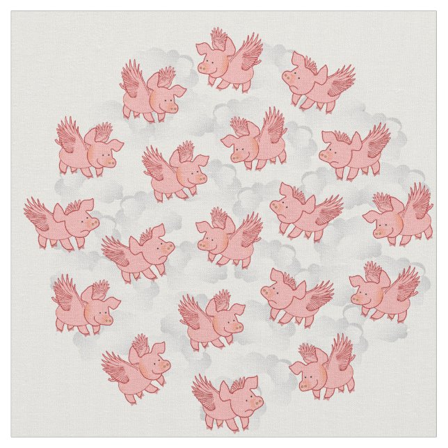 Los CERDOS VUELAN la tela adaptable (De cerca)