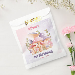 Los champiñones rosados morados caen Bolsas de Fav