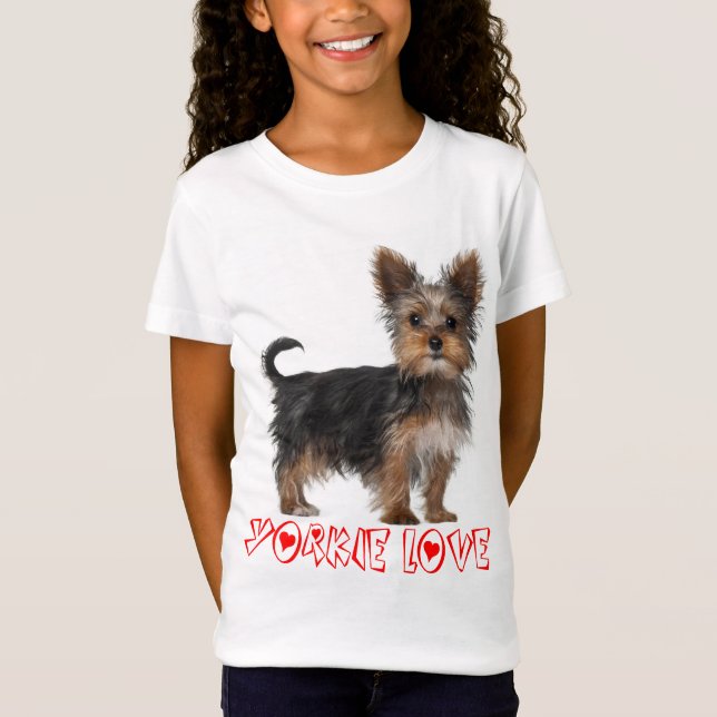 Los Chicas del Perro de Yorkshire Terrier Camiseta (Anverso)
