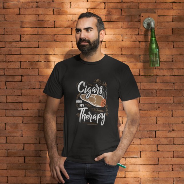 Los cigarros únicos son mi terapia Cita camiseta (cigar smoker therapy quote t shirt)