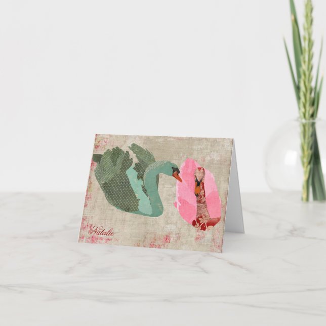 Los cisnes rosados y verdes olivas del Grunge (Anverso)