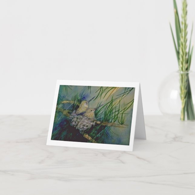 Los colibríes en el nido (Anverso)