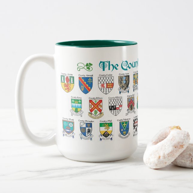 Los condados de la taza de Irlanda (Con donut)