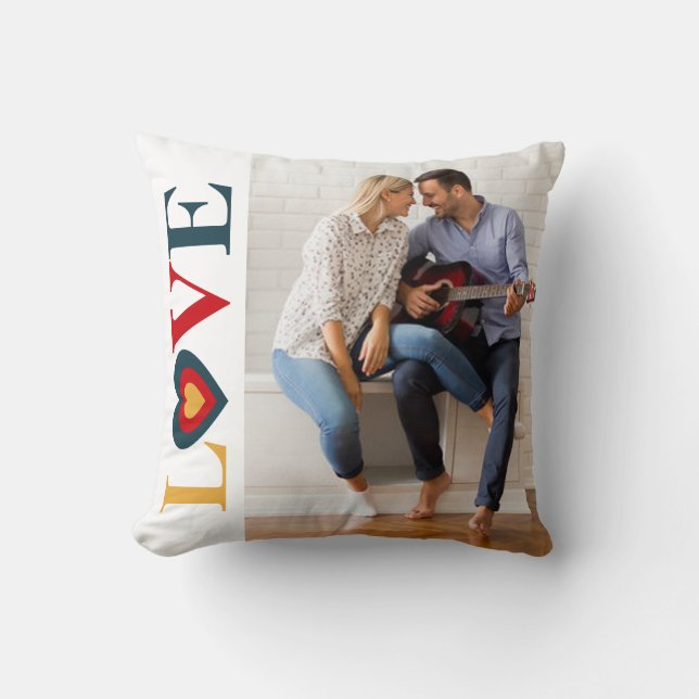 Los corazones del AMOR personalizaron el Cojín (Anverso)