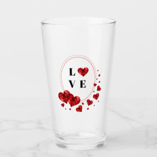 Los Corazones Rojos Aman El Tumbler De Vidrio Úni