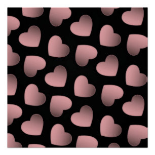 Los corazones rosados aman al poster de arte