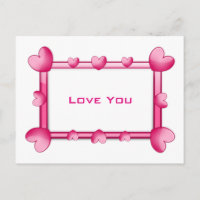 Los corazones rosados te quieren postal