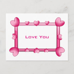 Los corazones rosados te quieren postal