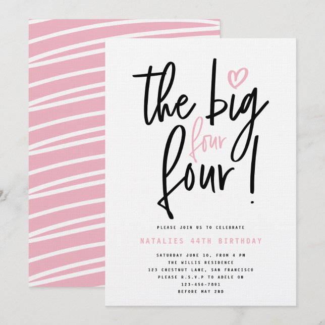 ¡Los cuatro grandes! fiesta de cumpleaños de 44 ho (Anverso / Reverso)