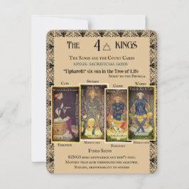 Los cuatro reyes menores de Tarot | Tarjeta plana