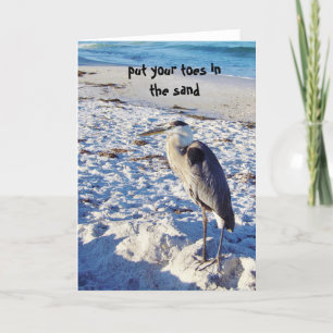 Los dedos en la tarjeta de saludo de arena