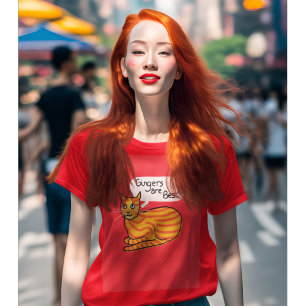 Los dedos son el mejor gato jengibre de camisetas