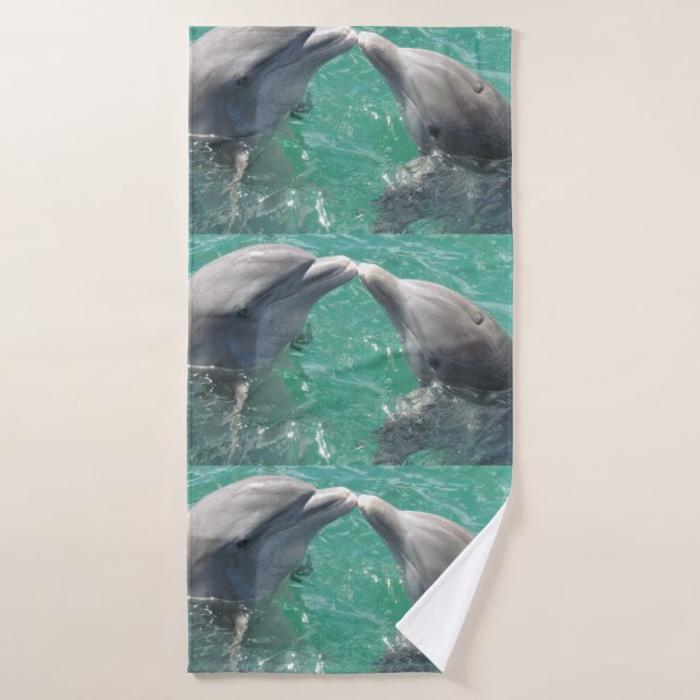 Los delfines marinos nadan en el destino del desti (Toalla de baño)