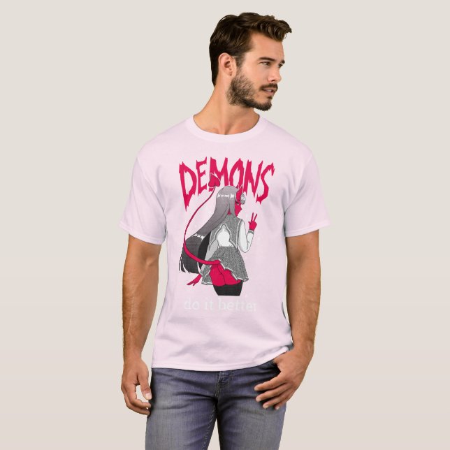 los demonios mejora la camiseta oscura (Anverso completo)