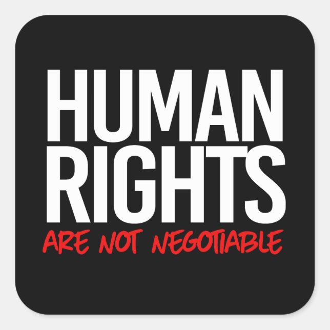 Los derechos humanos no son pegatinas cuadrados ne (Anverso)