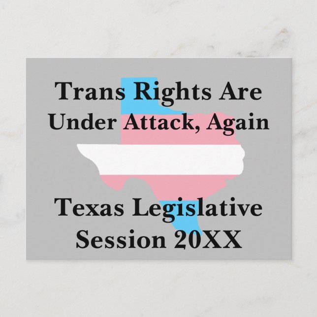 Los derechos trans están bajo ataque postal (Anverso)