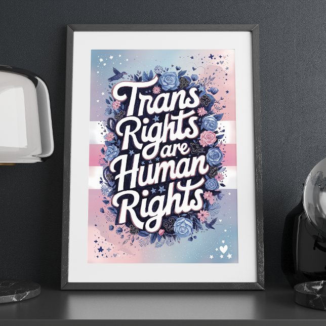 Los derechos trans son derechos humanos Arte flora (Subido por el creador)