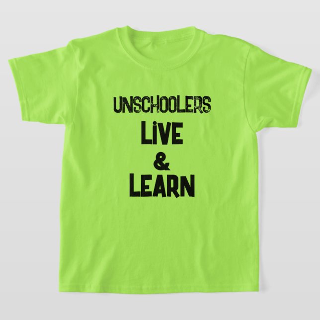 Los desescolares viven y aprenden camisetas de niñ (Distribución)