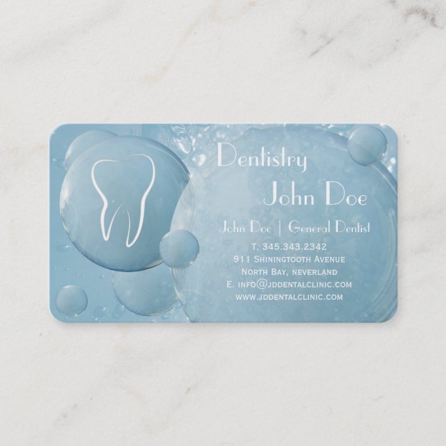 Los dientes blancos elegantes burbujan la tarjeta  (Anverso)