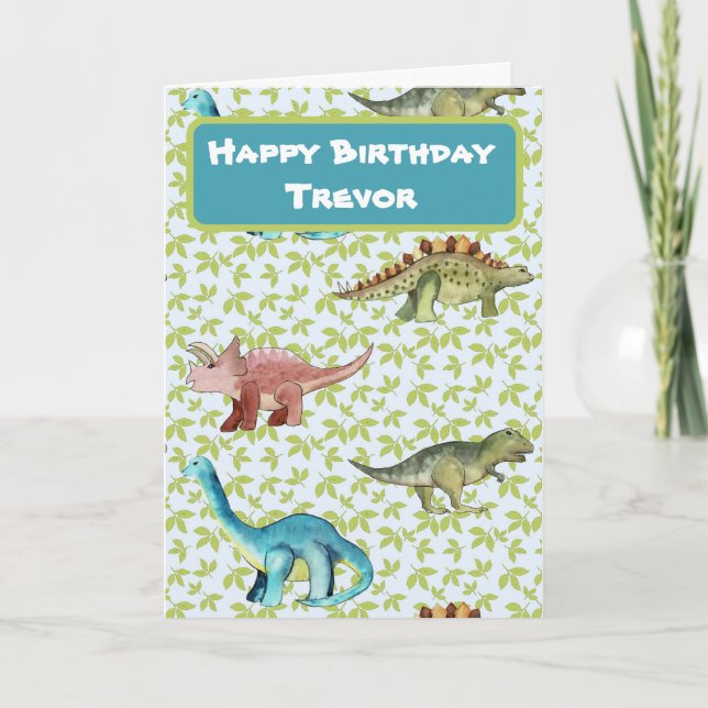 Los Dinosaurios Desean Una Tarjeta De Cumpleaños F (Anverso)