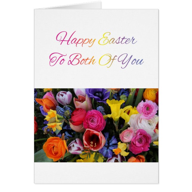 Los dos felices ramo de flor de Semana Santa (Frente)