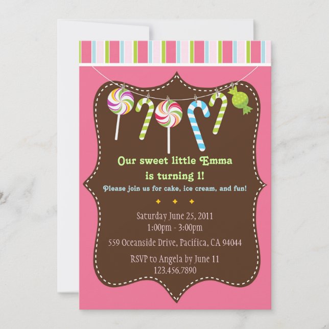 Los dulces y las invitaciones invitan (Anverso)