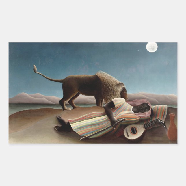 Los durmientes pegatinas gitanos de Rousseau (Anverso)