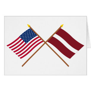 Los E.E.U.U. y banderas cruzadas Letonia