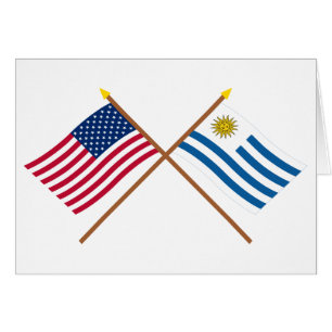 Los E.E.U.U. y banderas cruzadas Uruguay
