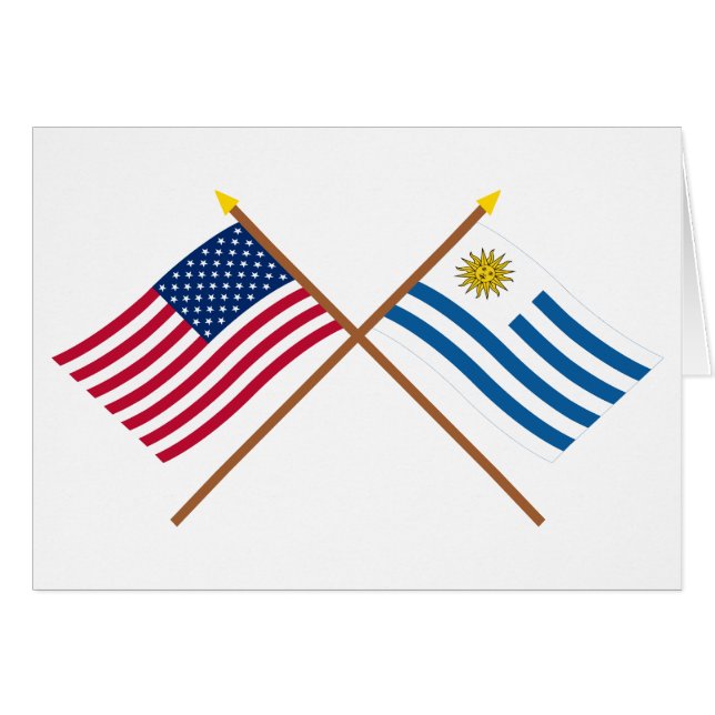 Los E.E.U.U. y banderas cruzadas Uruguay (Anverso (Horizontal))