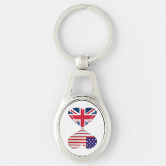 Los E.E.U.U. y llavero metalizado torcido banderas