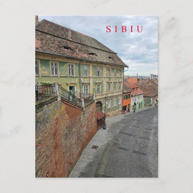Los edificios antiguos de Sibiu dan a la postal (Anverso)