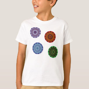 Los elementos Mandalas Kid's y la camiseta de luz 