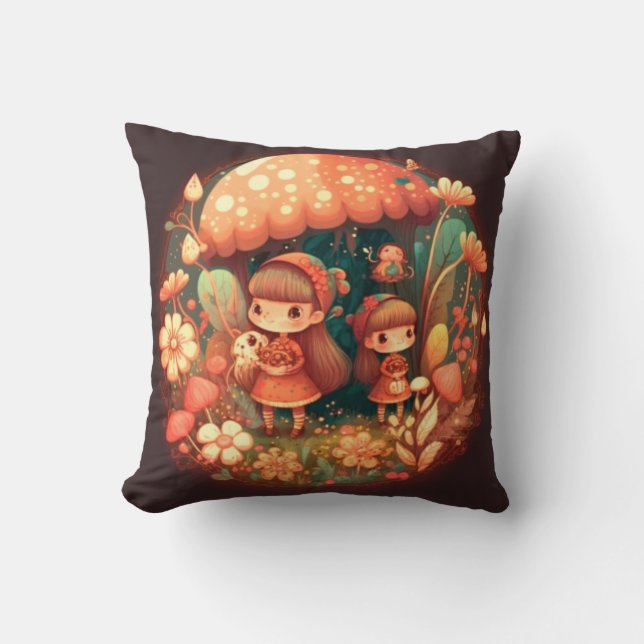 Los elfos de hongos en el campo arrojan almohada (Anverso)