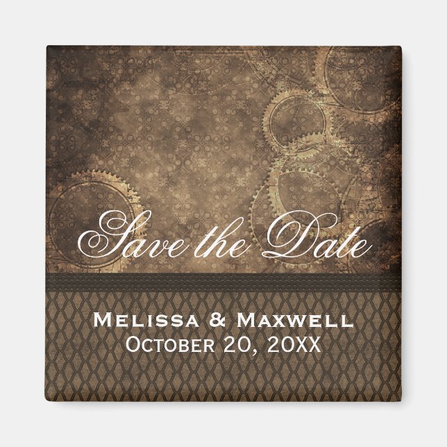 Los engranajes metalizado salvan el imán de fecha, (Frente)