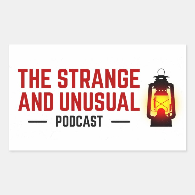 Los extraños e inusuales Pegatinas de podcast (Anverso)