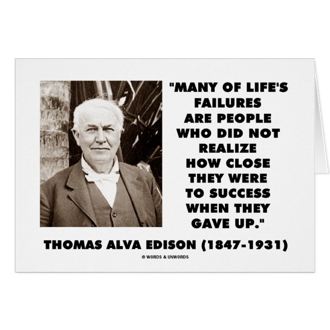 Los Fracasos De Thomas Edison Cerca Del Éxito Se R (Anverso (Horizontal))