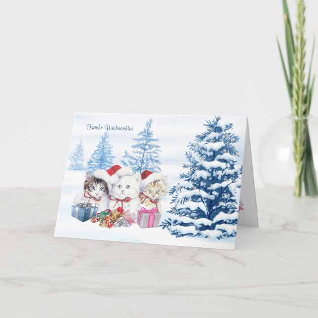Los gatitos de Santa, árboles, presentan navidad (Anverso)