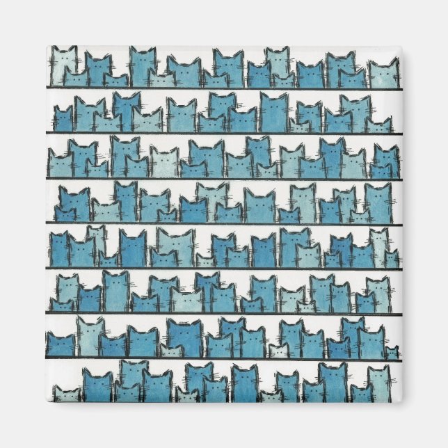 Los gatitos no me hacen un imán azul (Frente)