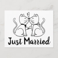 Los gatos acaban de casarse con Invitación Boda bl