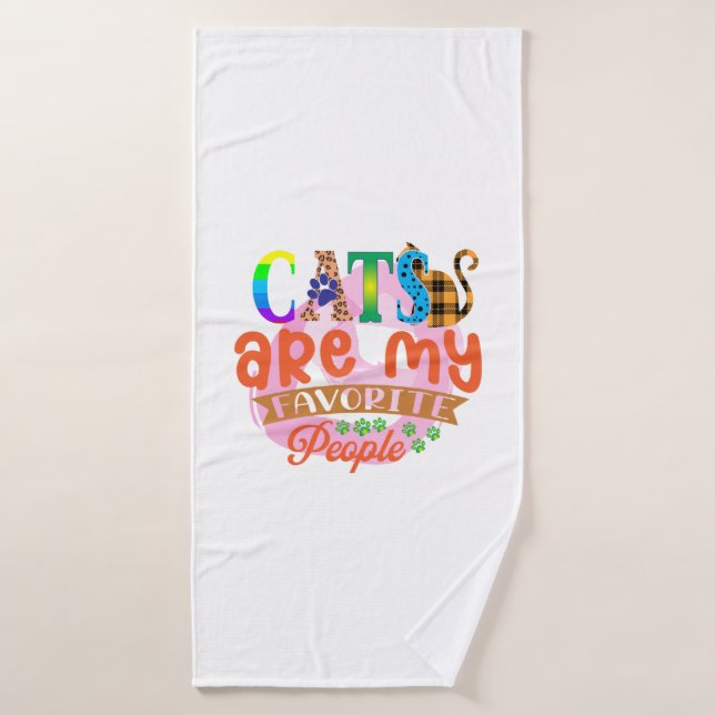 Los gatos de arte son mis favoritos (Toalla de baño)