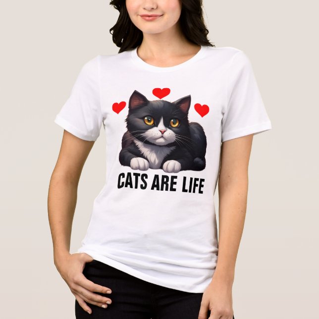 LOS GATOS DE TUXEDO SON CAMISETAS DE VIDA (Anverso)