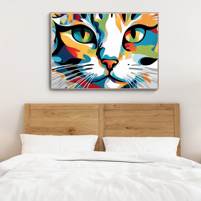 Los gatos enfrentan al Poster de arte moderno (Cats Face Modern Art Poster)